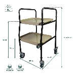 Réglez en hauteur la desserte de table roulant pour l'adapter à vous
