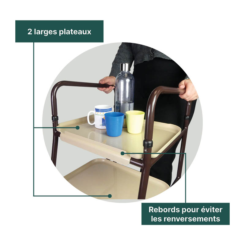 Table roulante ergonomique pour personnes âgées