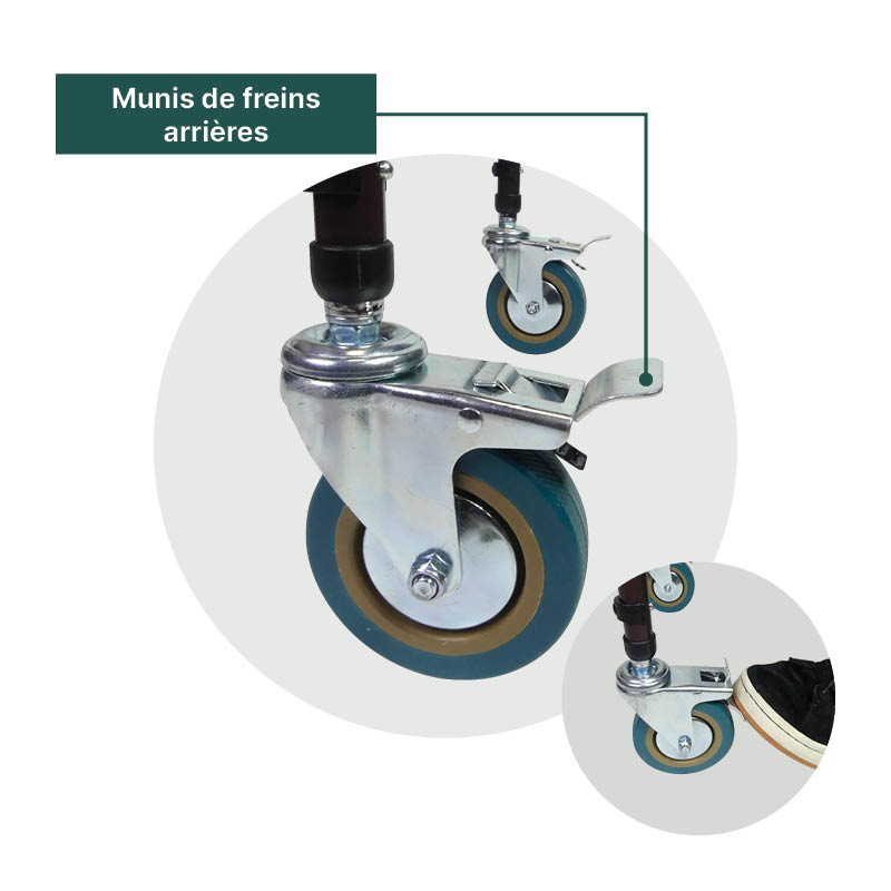 Table sur roulettes pour seniors