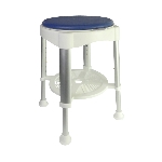 Tabouret de douche pivotant Santorin avec assise bleue rembourrée - réf. 812191