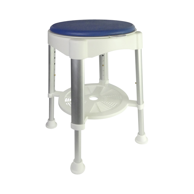 Tabouret de douche pivotant Santorin avec assise bleue rembourrée - réf. 812191