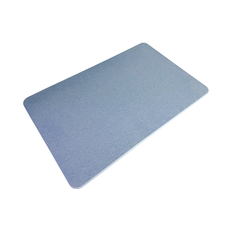 Sortie de bain antidérapante en diatomite, coloris bleu clair, vue de côté - réf. 817272
