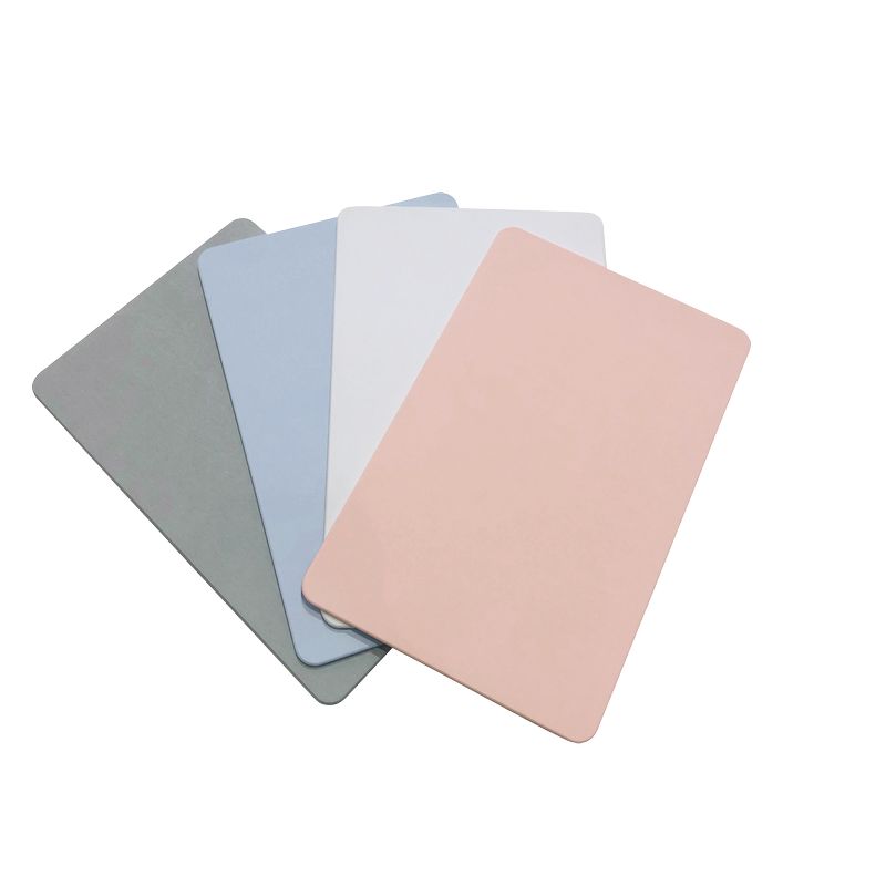 Les 4 coloris disponibles de la sortie de bain en diatomite, vue de dessus - réf. 817272