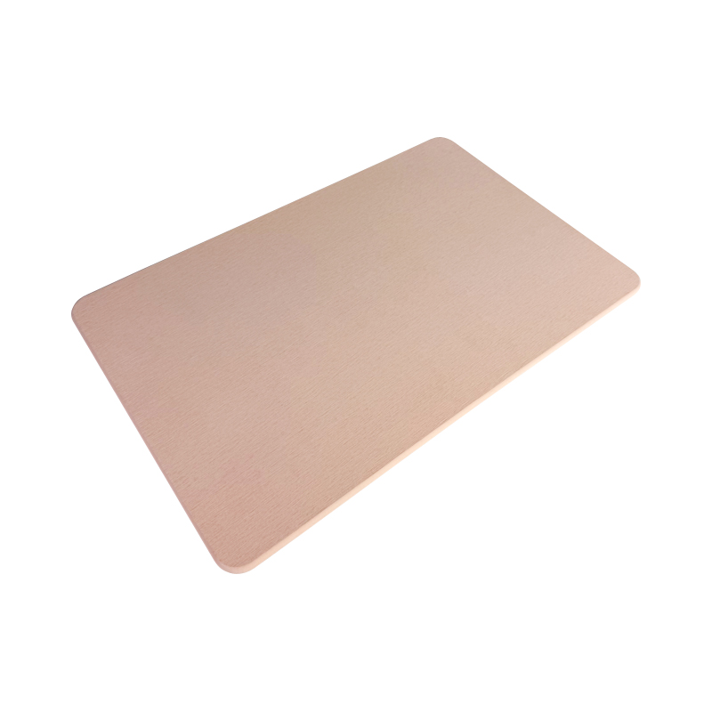 Sortie de bain antidérapante en diatomite, coloris rose claire, vue de face - réf. 817272