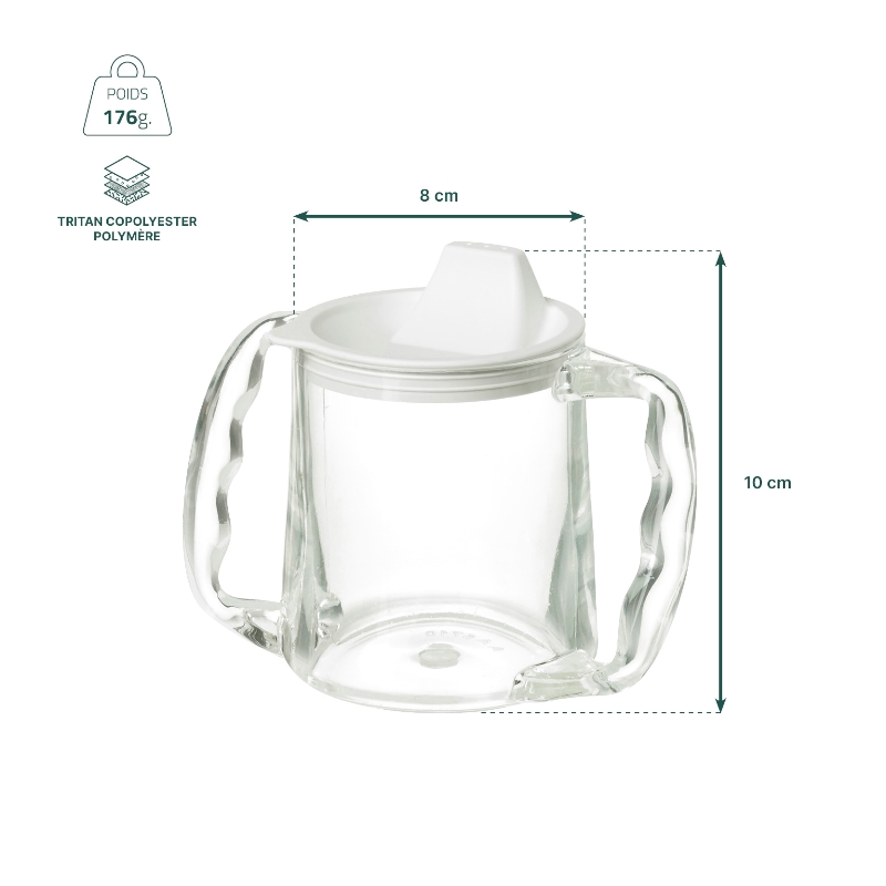 Fiche technique et dimensions de la tasse 2 anses Caring - réf. 813126