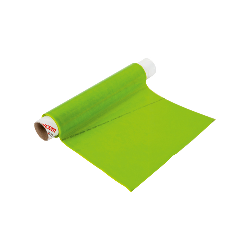 Rouleau antidérapant Dycem 20 cm coloris citron vert déroulé sur fond blanc