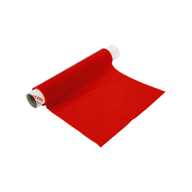 Rouleau antidérapant Dycem 20 cm coloris rouge déroulé sur fond blanc