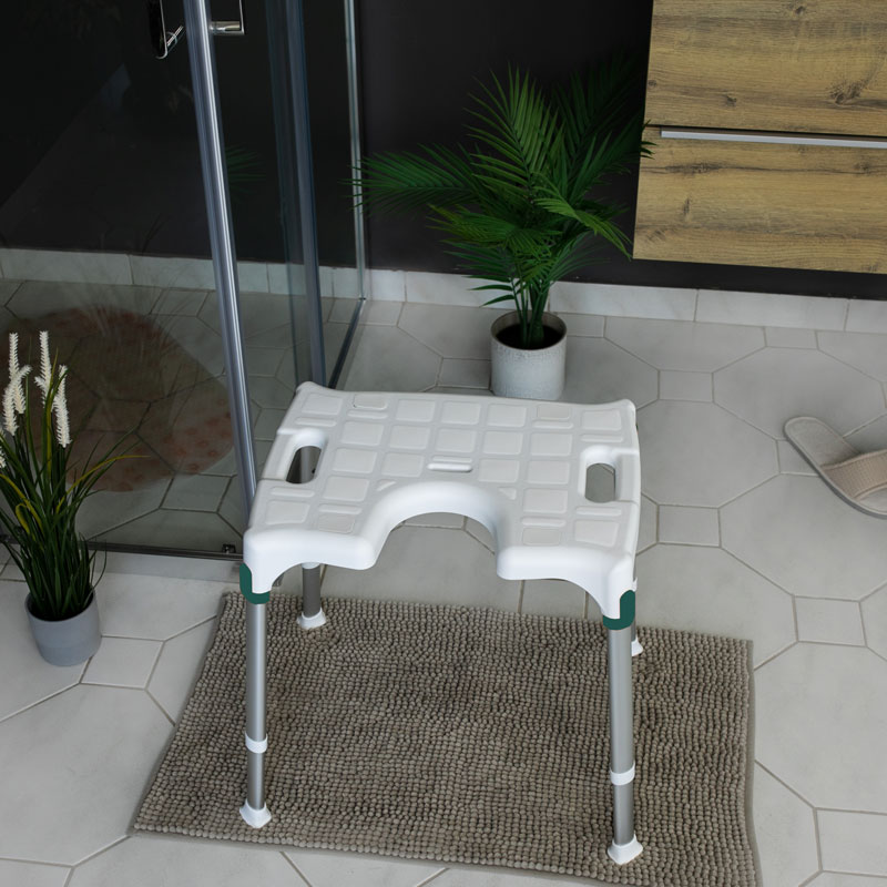 Tabouret de douche Capri Anatomique avec poignees pratiques