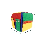 Fiche technique du cube d'activités motrices, dimensions 18 x 18 x 18 cm - réf. 842005
