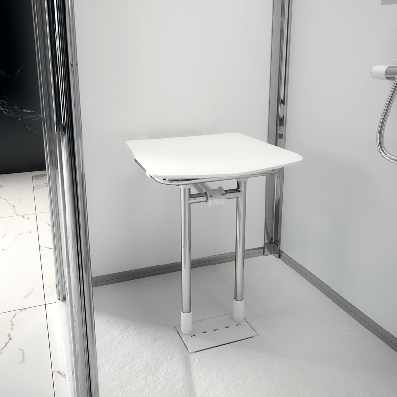 Strapontin de douche Rugao blanc ambiance douche
