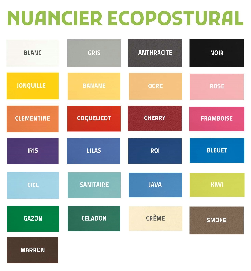 Nuancier ecopostural pour la table d'inversion