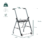 Fiche technique et dimensions du rollator 2 roues classic aluminium - réf. 826186
