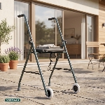 Utilisation du rollator 2 roues classic aluminium en extérieur - réf. 826186