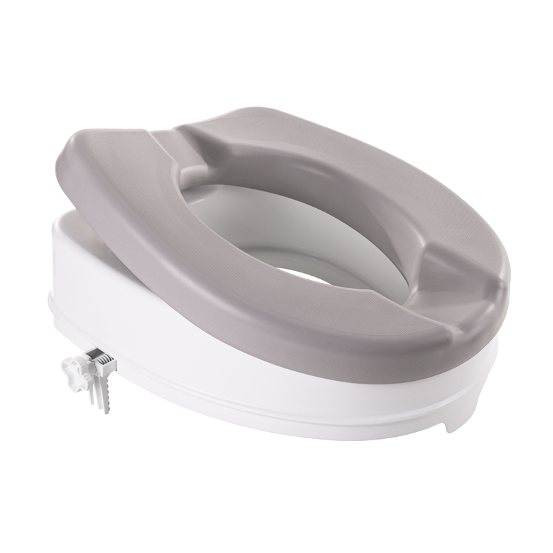 Réhausse WC Ibiza Soft 10 cm, vue de profil avec système de fixation - réf. 811091SOFT