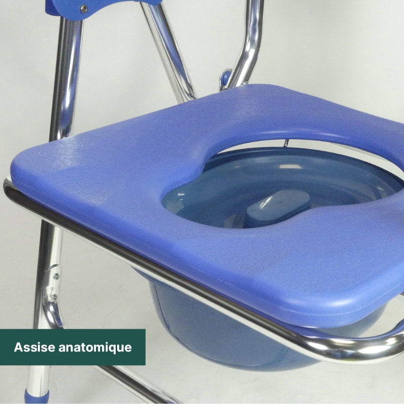 Notre chaise de toilettes percée médicale Islande dispose d'une assise anatomique