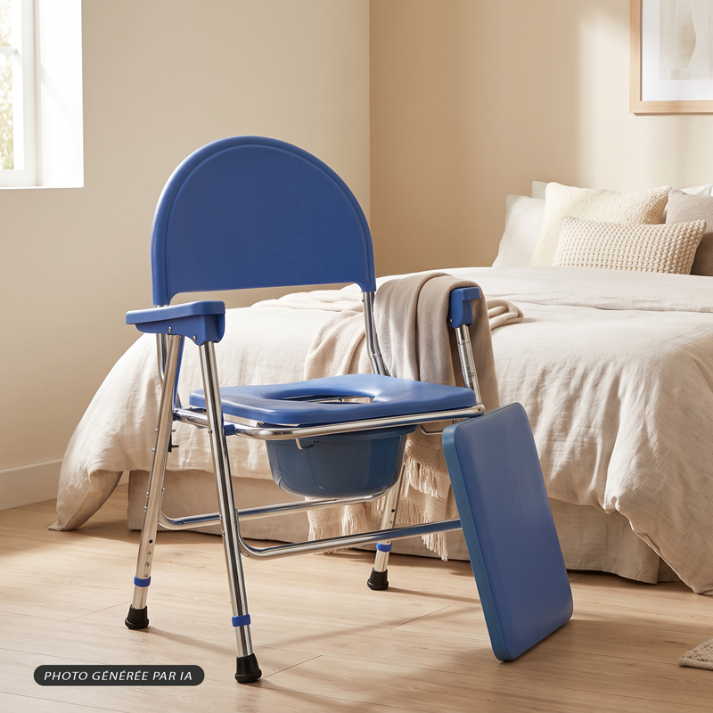 Chaise de toilettes pliante Islande installée dans une chambre - réf. 811006
