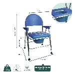 Dimensions de la chaise de toilettes pliante Islande avec un poids maximum utilisateur de 125 kg