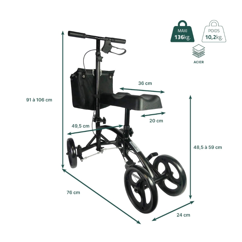 Déambulateur repose-genou