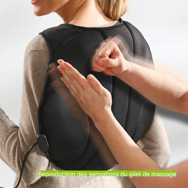 Masseur dorsal et cervical, reproduction des sensations du gilet de massage