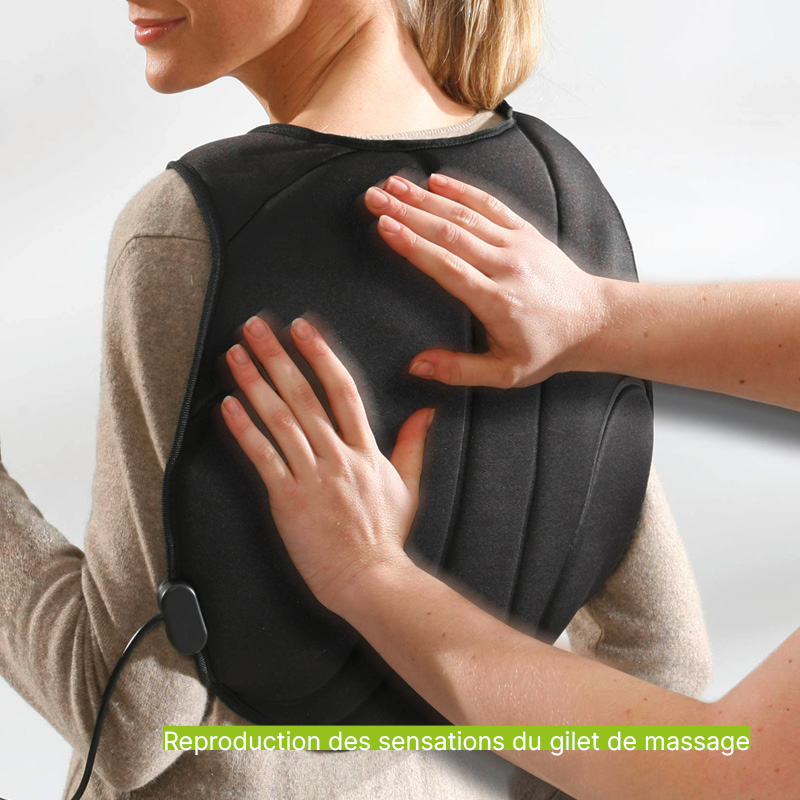 Masseur dorsal et cervical, reproduction des sensations du gilet de massage