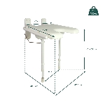 Fiche technique dimensions et charge maximale du siège de douche relevable Açores - réf. 812298N