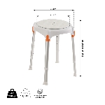 Dimensions du tabouret rond rotatif Capri pour la douche