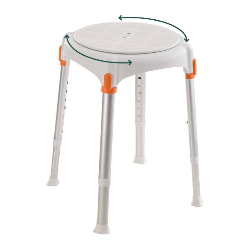 Tabouret rond Capri avec une assise rotative 360°