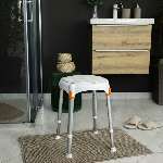 Tabouret rond Capri pivotant 360° pour la douche