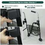 Rollator 2 roues Modulo pliable complètement à plat