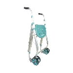 Rollator Ara-D Plus turquoise plié, vue 3/4 - réf. 826098TURQUOISE