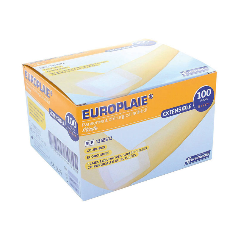 EUROPLAIE adhesive dressing with sterile central compress