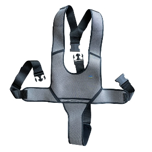 Pelvic belt with ventilated shoulder straps