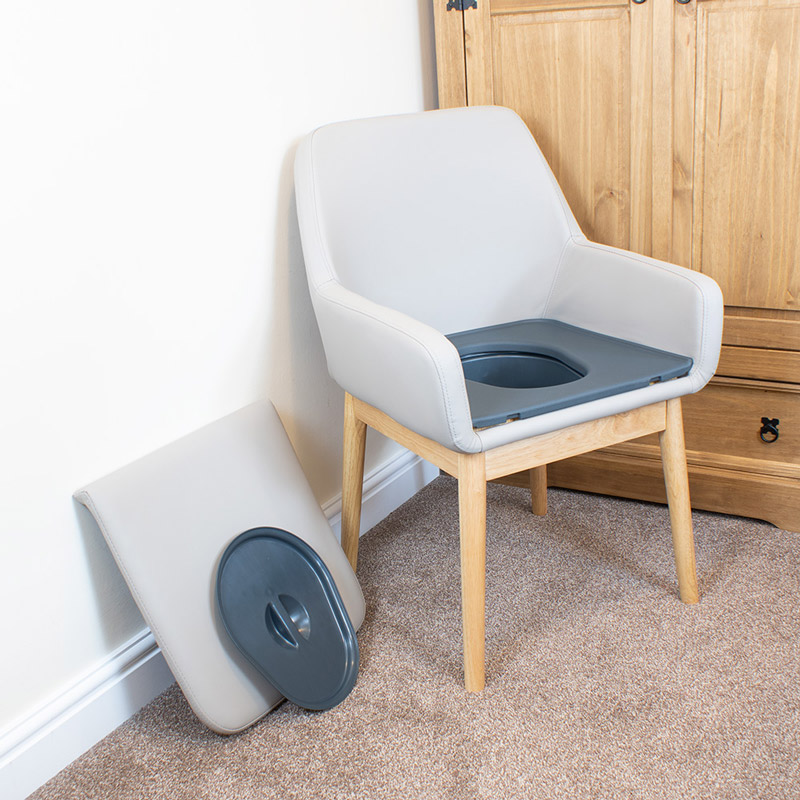 Fauteuil de toilettes Elegance, avec pot amovible et couvercle