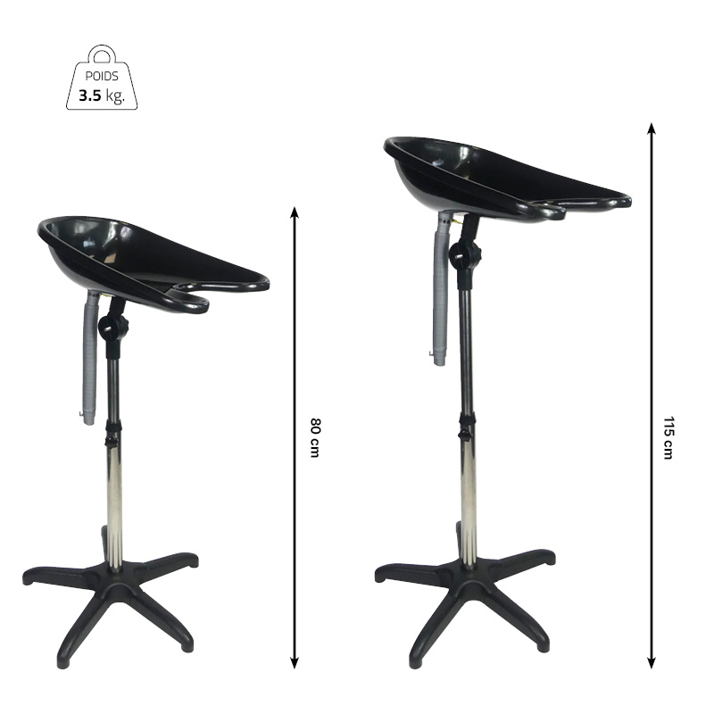 Bac à shampoing sur pied dimensions