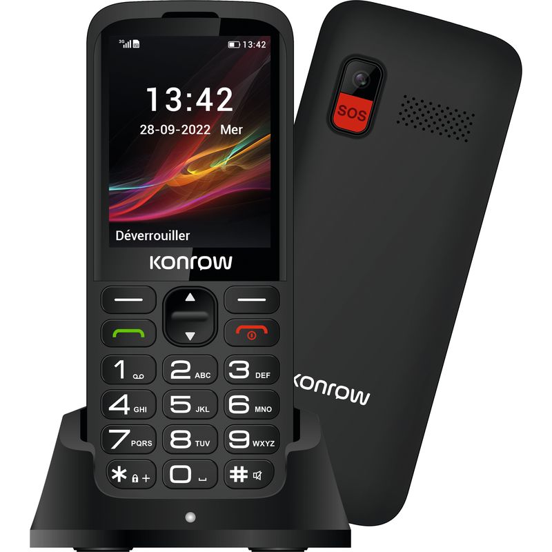 Téléphone portable à larges touches Konrow