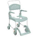 Chaise de douche à roulettes Clean - 55 cm 4 freins - Vert lagon - Seconde vie