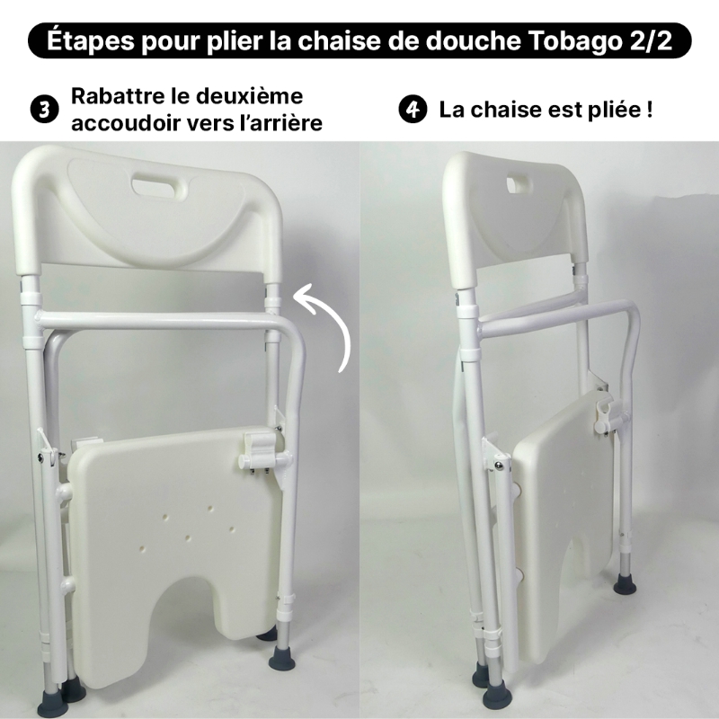 Comment plier la chaise de douche tobago