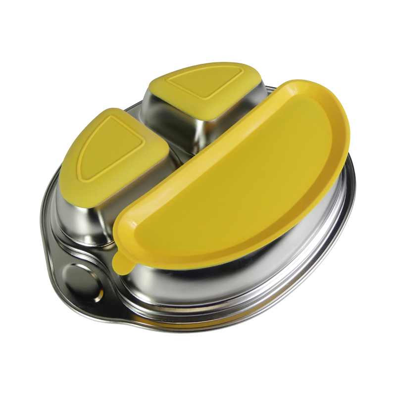 Assiette compartimentée inox à ventouse