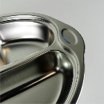 Assiette compartimentée inox à ventouse