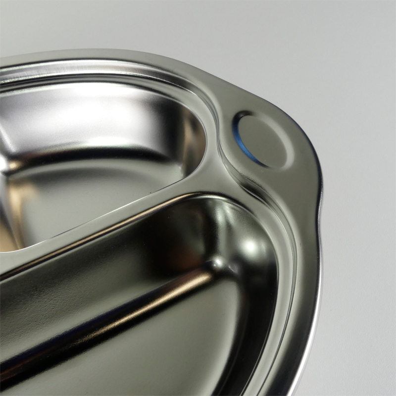 Assiette compartimentée inox à ventouse