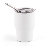 Tasse inox isotherme avec couvercle et paille