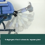 Fauteuil pédiatrique de douche et toilette PELICAN dispose d'un repose-pied réglable