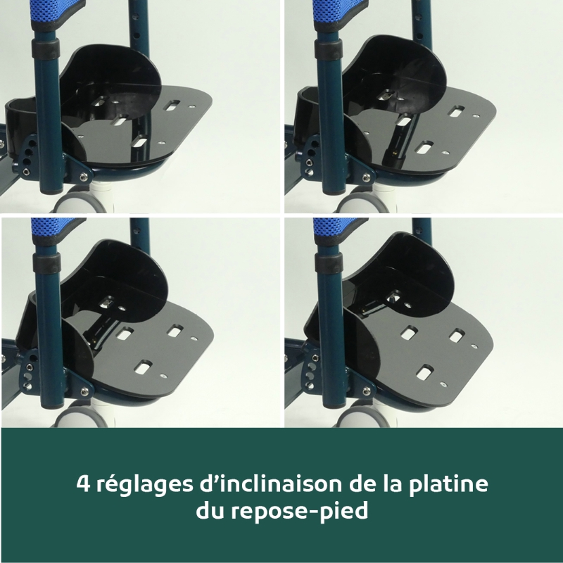 Fauteuil de douche et toilette PELICAN pédiatrique avec son repose-pied inclinable