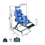 Dimensions du fauteuil pédiatrique de douche et toilette Taille S