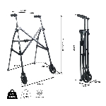 Dimensions du rollator pliant parapluie NEO POP