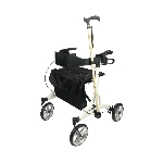 Rollator Neo Easy blanc avec canne fixée au dossier - réf. 826303BLANC