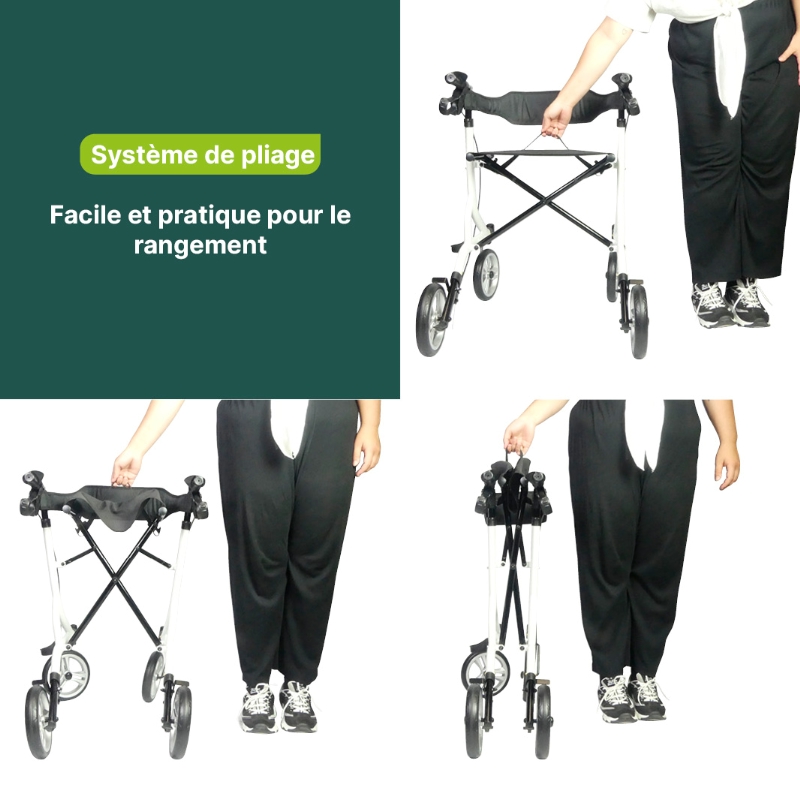 Système de pliage facile du rollator Neo Easy blanc - réf. 826303BLANC