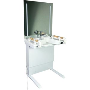 Lavabo avec miroir réglable en hauteur - Seconde vie