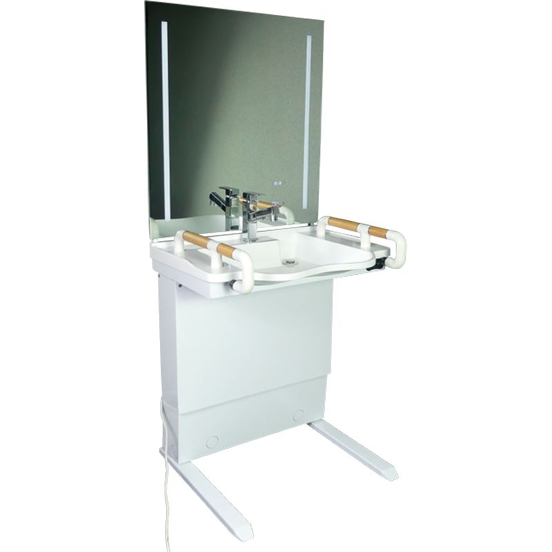 Lavabo adaptable en hauteur pour les fauteuils roulants