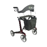 Le déambulateur d'extérieur 4 roues en carbone NEO SMART en couleur rouge